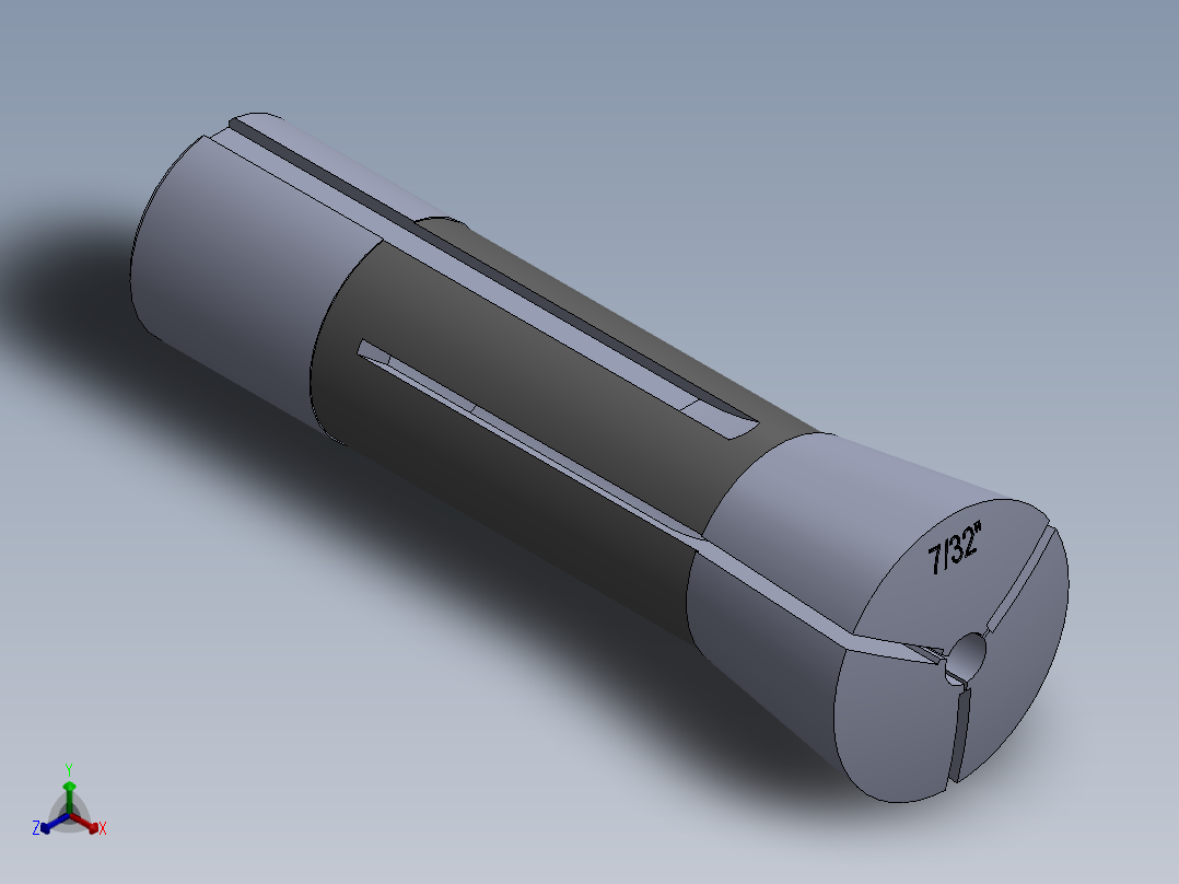 R8-夹头组-R8 COLLET 0.219.SLDPRT正等轴测图