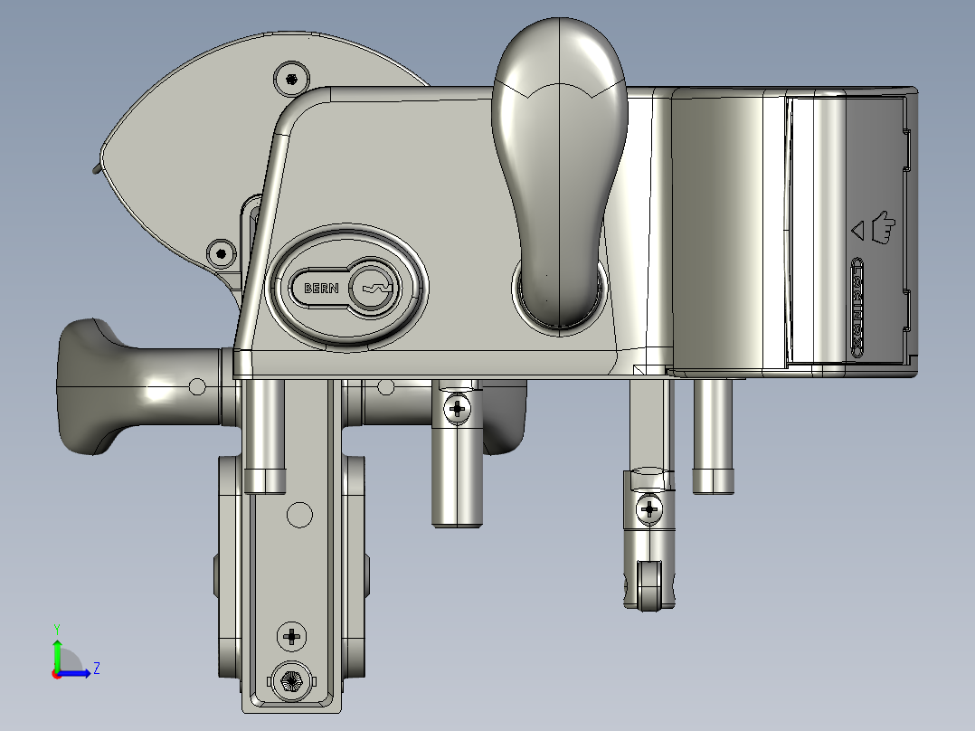 2款表面安装机械密码锁左视图
