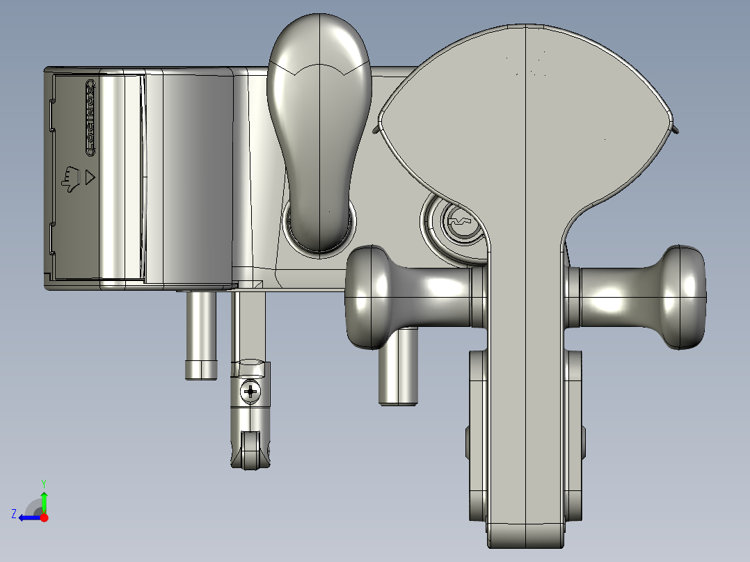 2款表面安装机械密码锁右视图