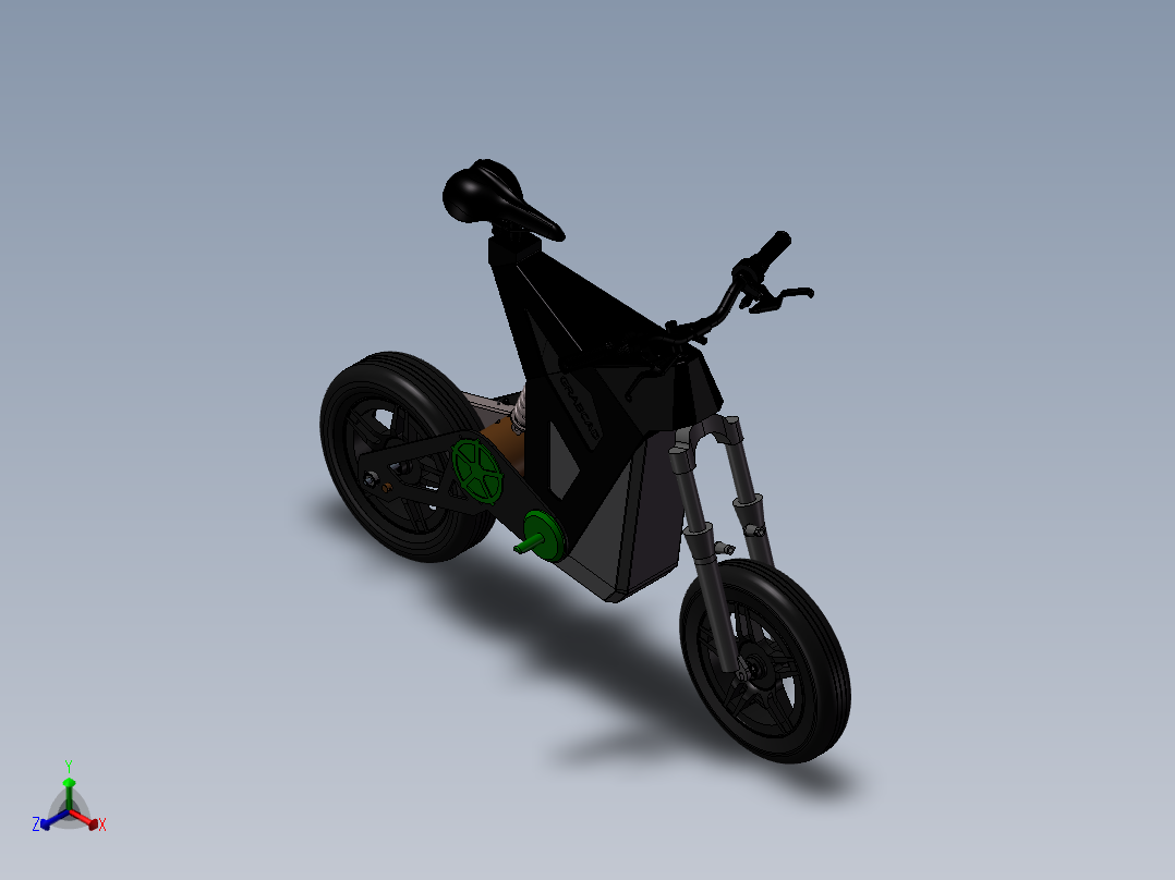 Exo电动两轮车正等轴测图