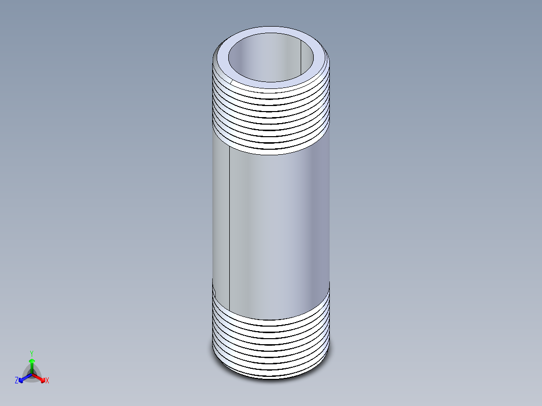 聚氯乙烯配件33-Sch80_Nipple_MPTxMPT_861-136_1in x 4in主视图