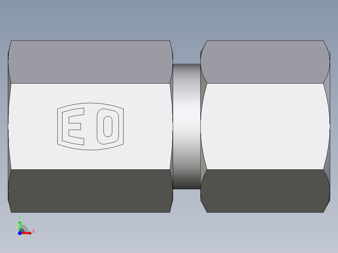 卡套式工业通用硬管接头EO_Swivel_connector_GAI08ZSR71前视图