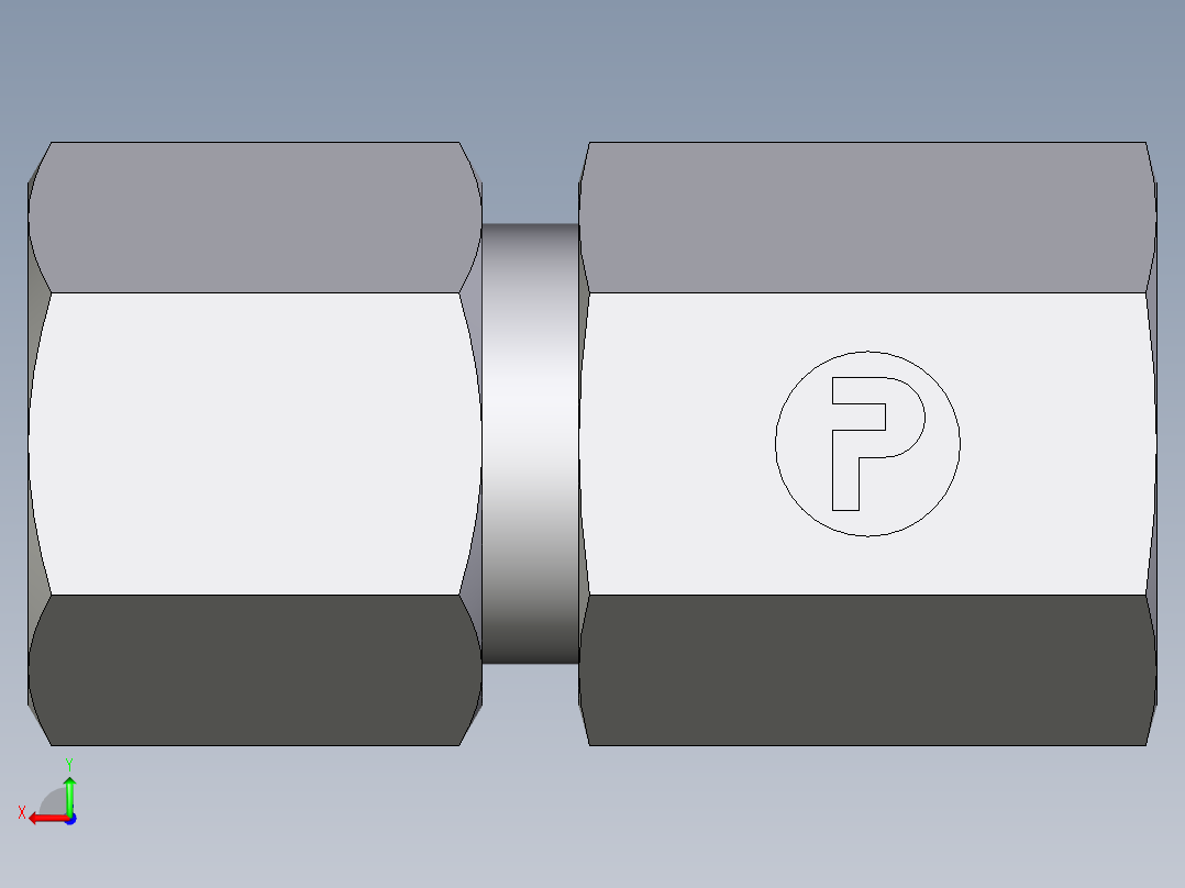 卡套式工业通用硬管接头EO_Swivel_connector_GAI08ZSR71后视图