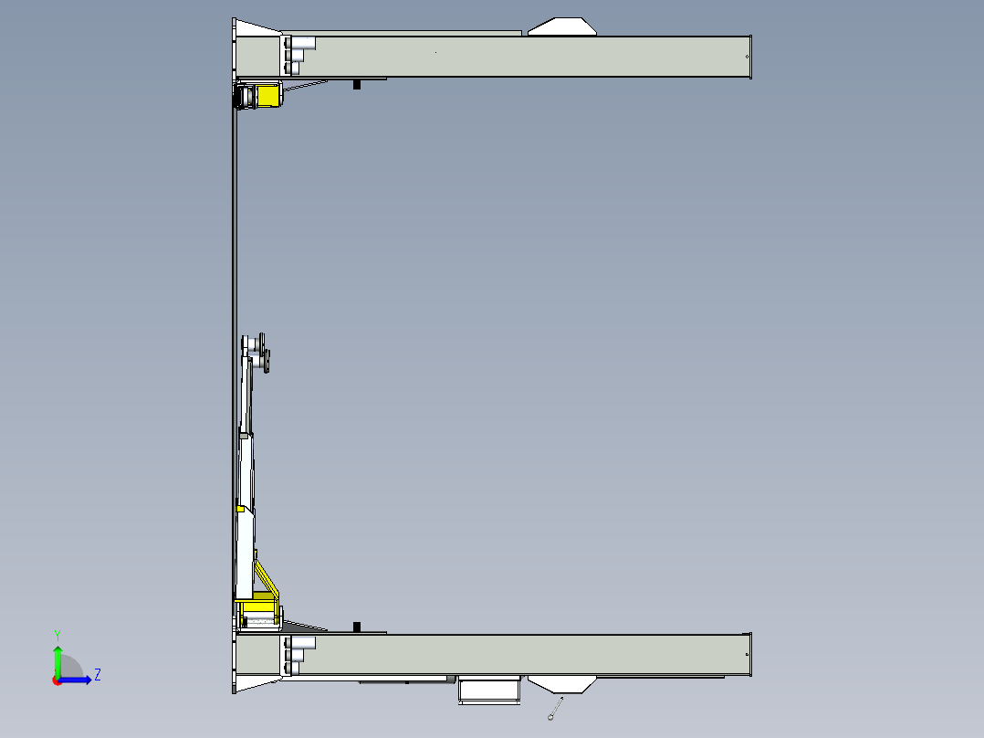 双柱举升机三维模型资料左视图