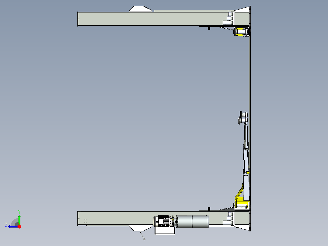 双柱举升机三维模型资料右视图