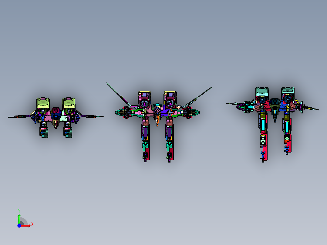 天人组织武装战机E型前视图