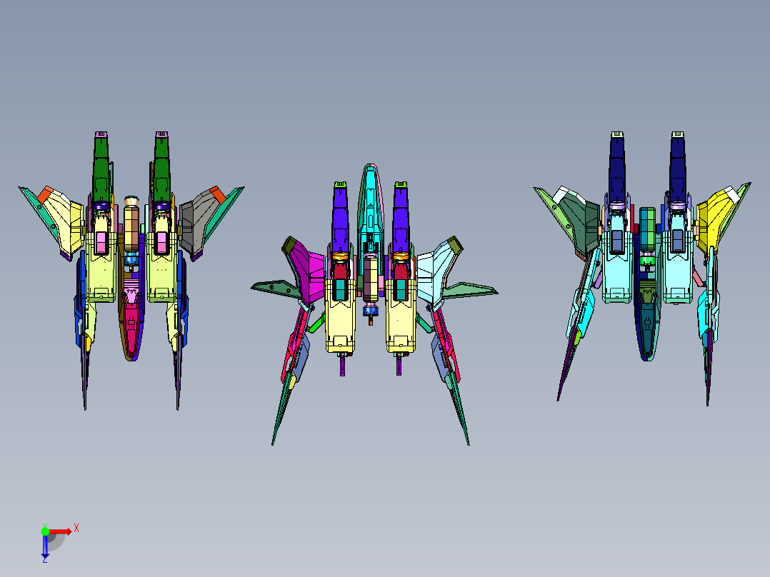 天人组织武装战机E型俯视图