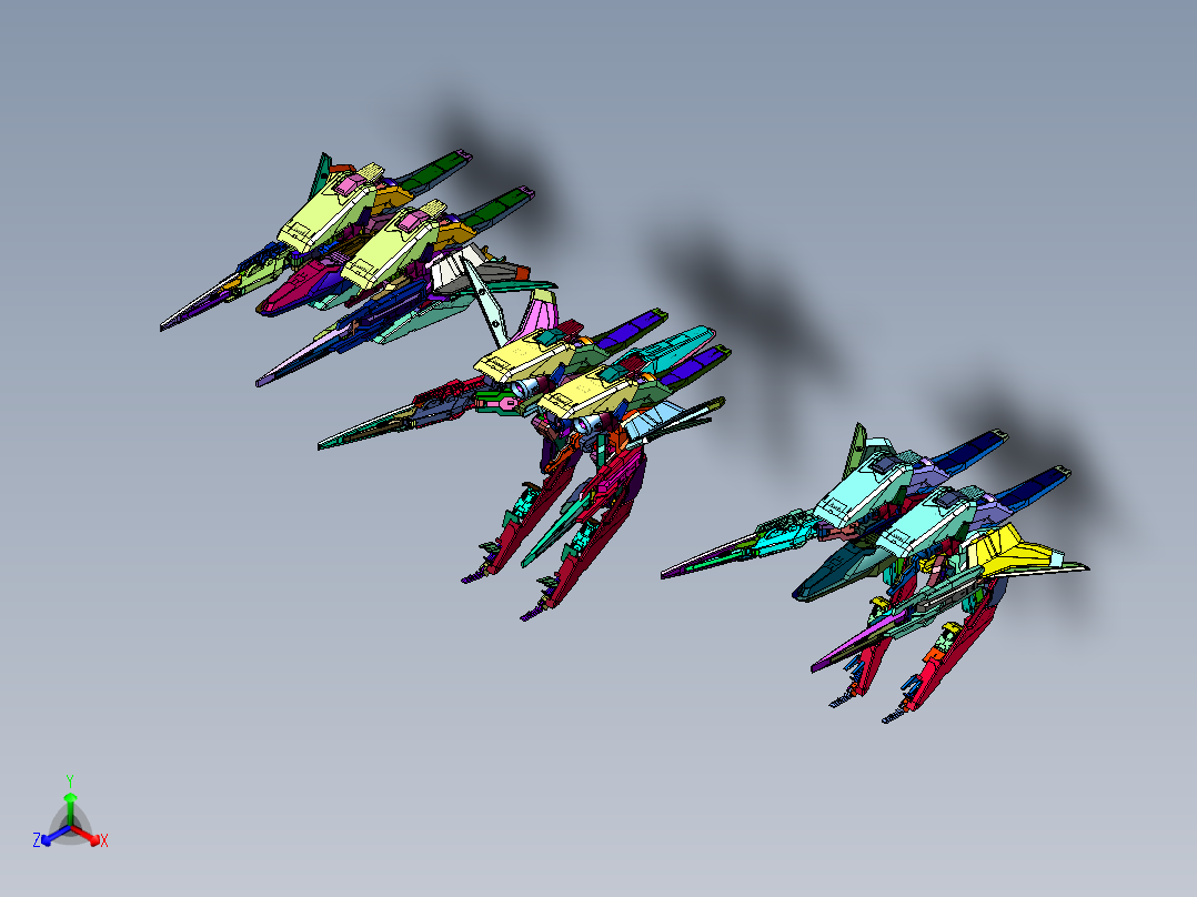 天人组织武装战机E型正等轴测图