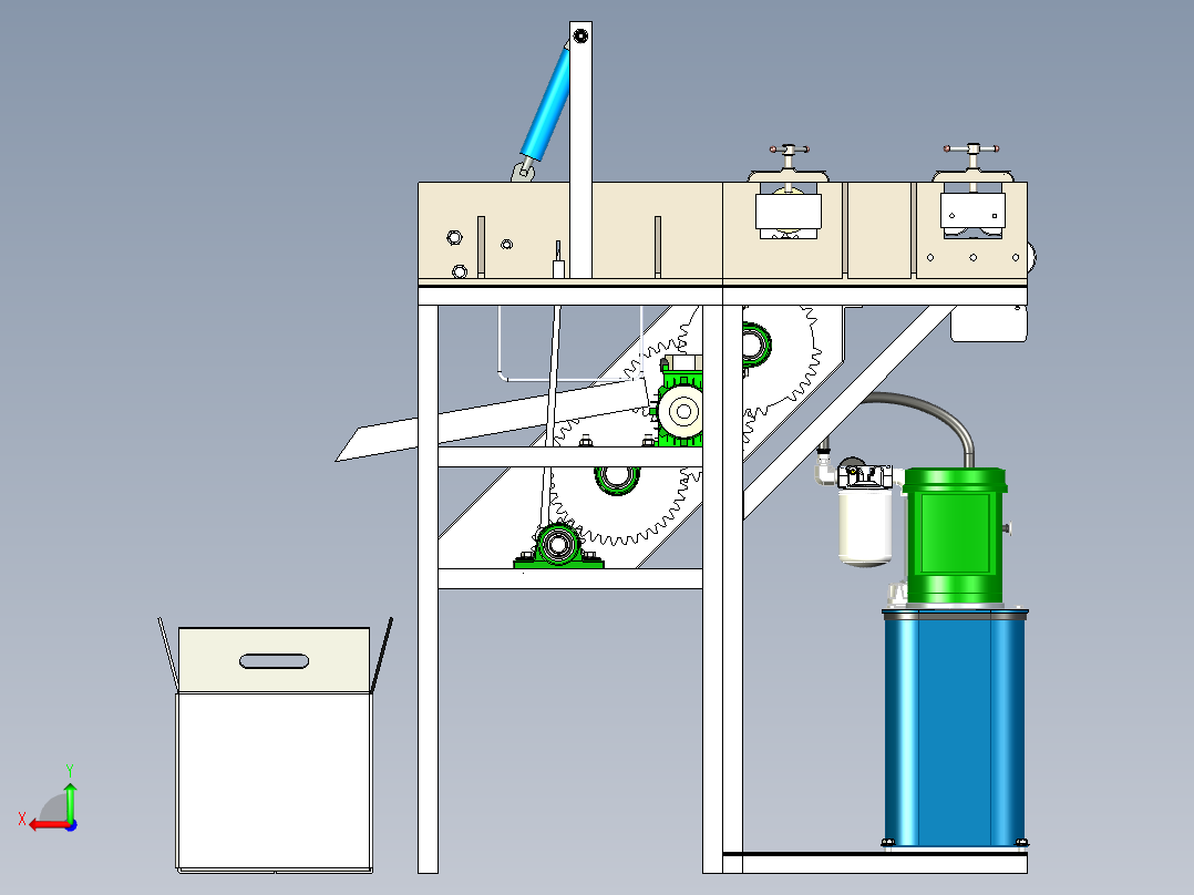 钢筋弯曲折断机3D数模图纸 Solidworks设计 附x_t格式后视图