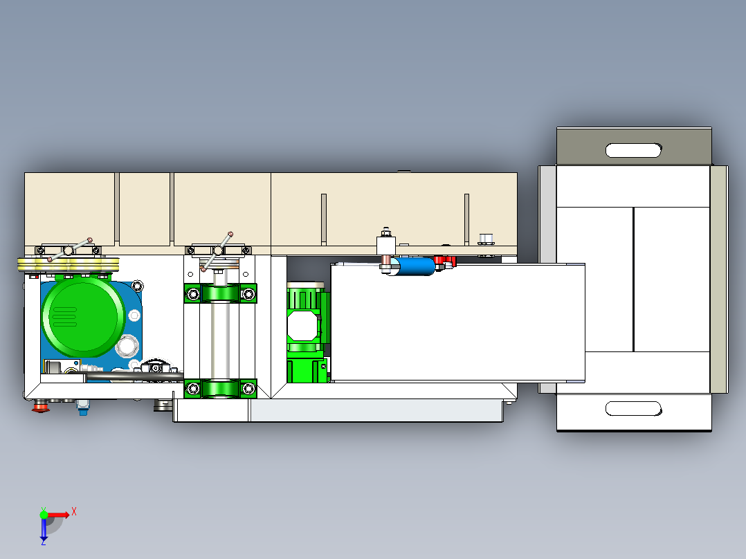 钢筋弯曲折断机3D数模图纸 Solidworks设计 附x_t格式俯视图