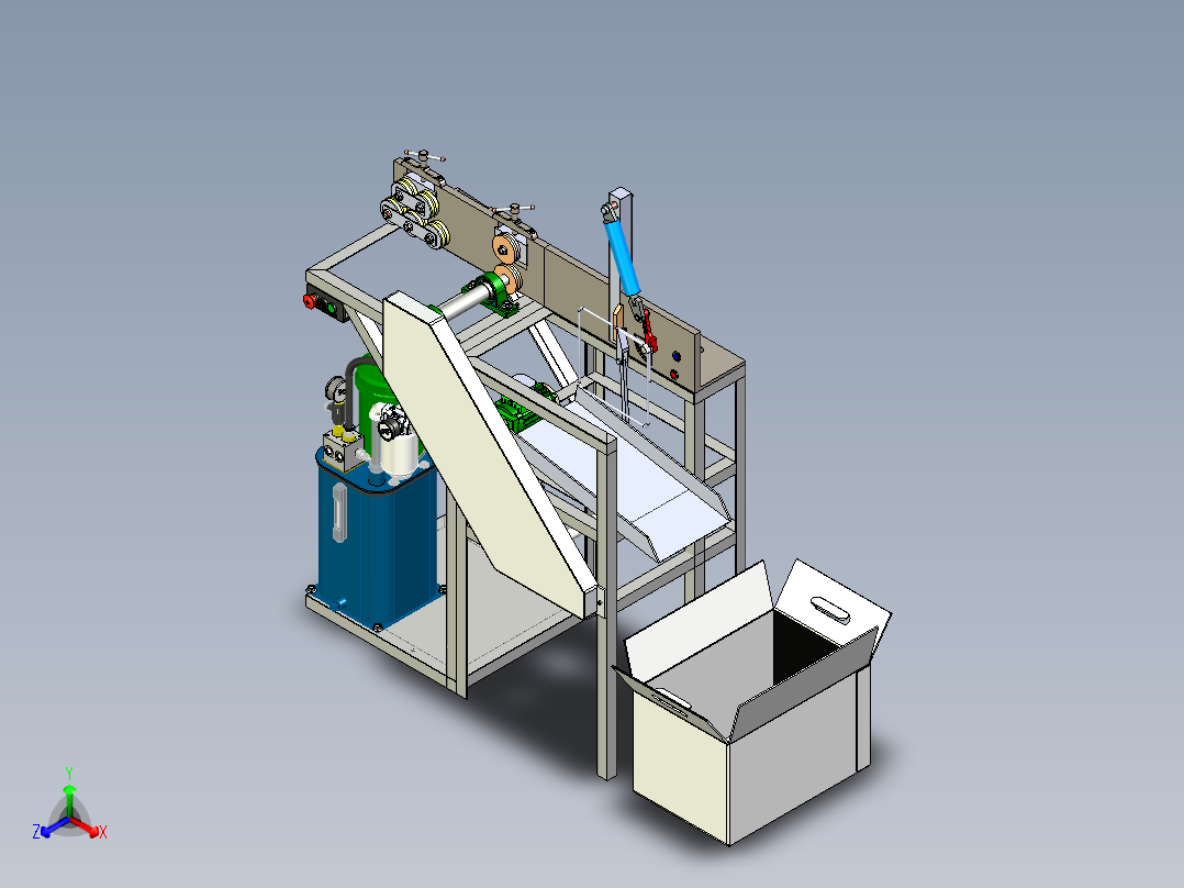 钢筋弯曲折断机3D数模图纸 Solidworks设计 附x_t格式正等轴测图