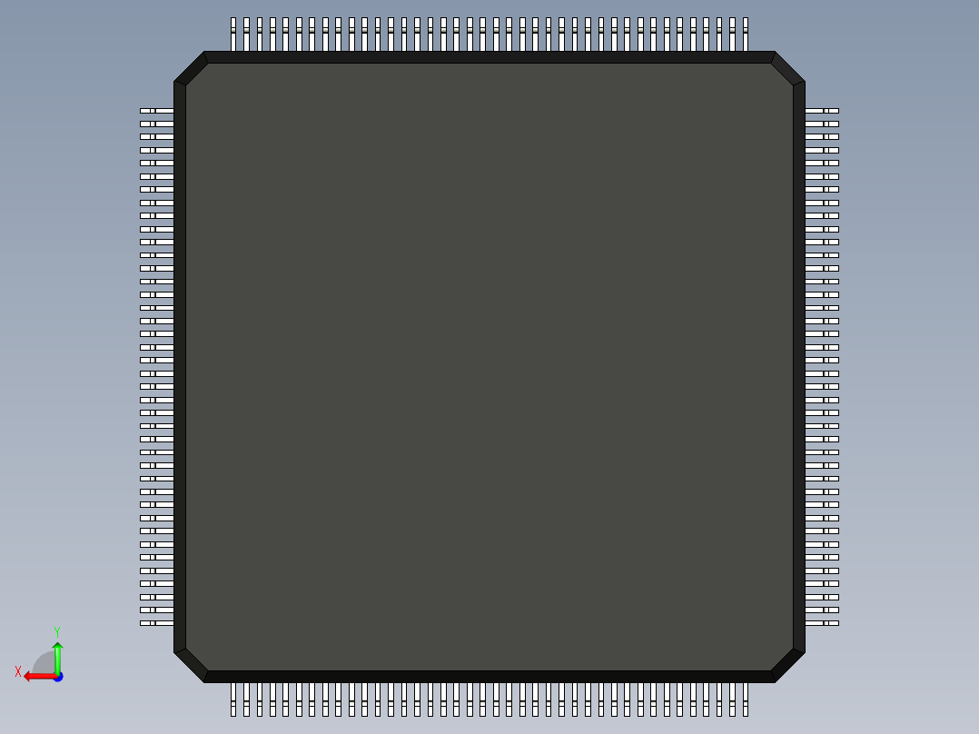 元器件3D封装QFP160_FPT-160P-M10168后视图