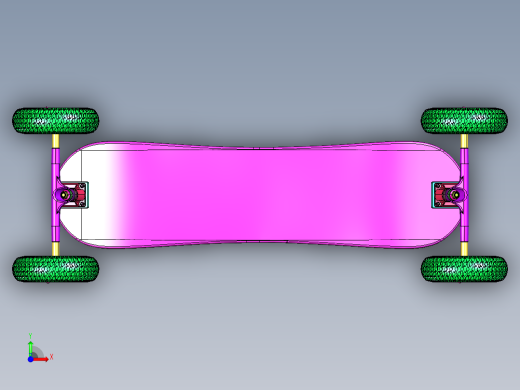 橡胶四轮滑板单翘板前视缩略图