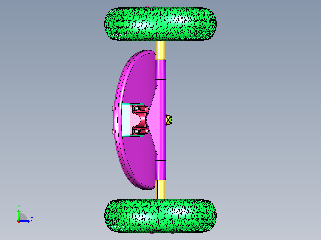 橡胶四轮滑板单翘板左视图