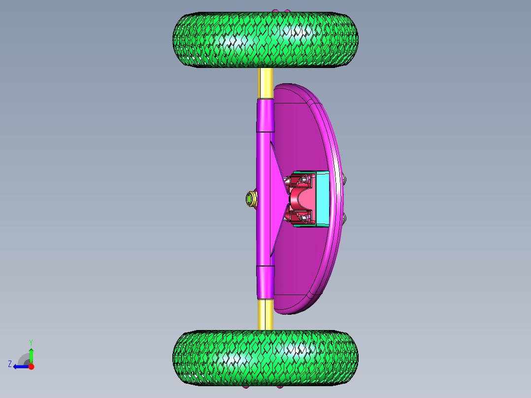 橡胶四轮滑板单翘板右视图