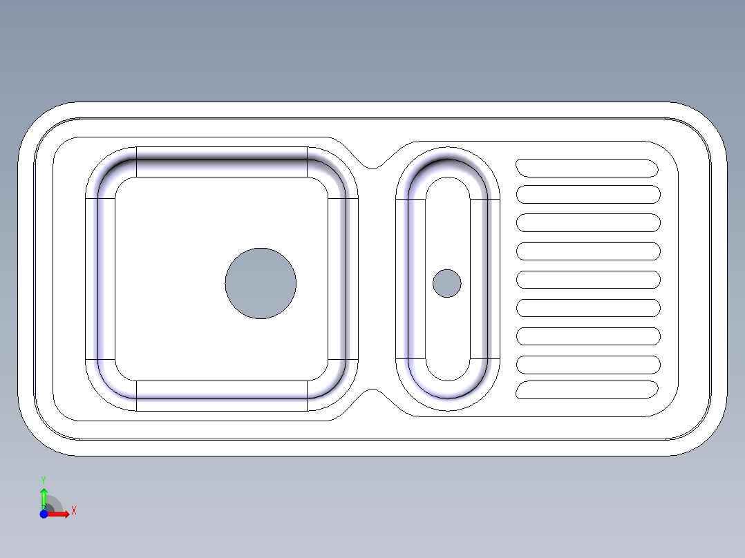 水槽、不锈钢水槽(73)前视图