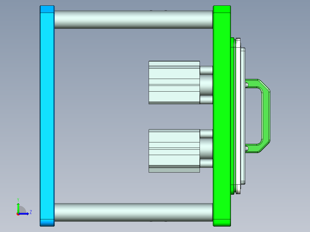 VAZ50-笔记本CNC工装夹具三维模型CNC1左视图