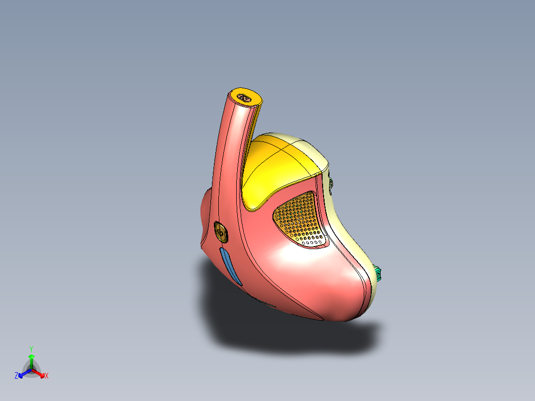 手持除螨仪吸尘器紫外线杀菌机正等轴测图