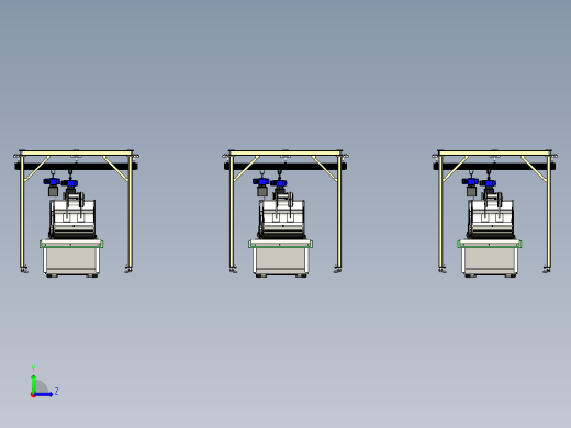 电动葫芦吊平台运输铲斗模拟左视缩略图