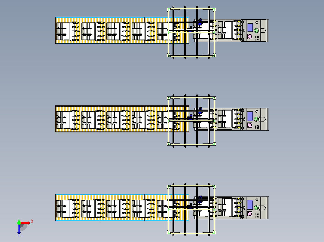 电动葫芦吊平台运输铲斗模拟俯视图