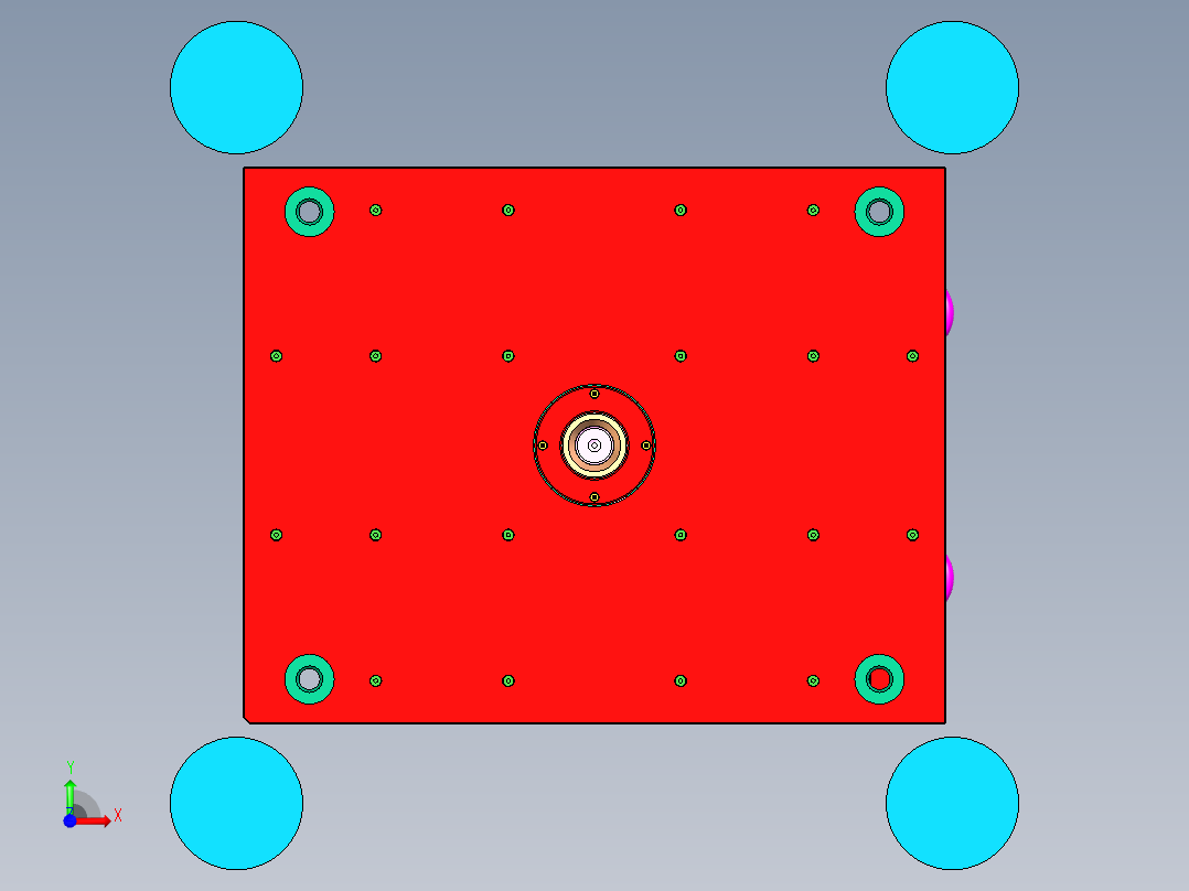 追觅拖地机本体左右护板塑胶模具 (2)前视图