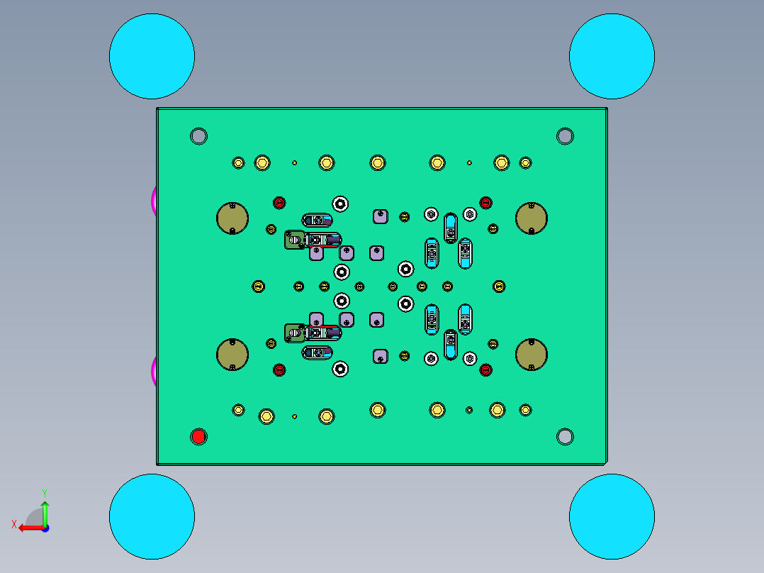 追觅拖地机本体左右护板塑胶模具 (2)后视图