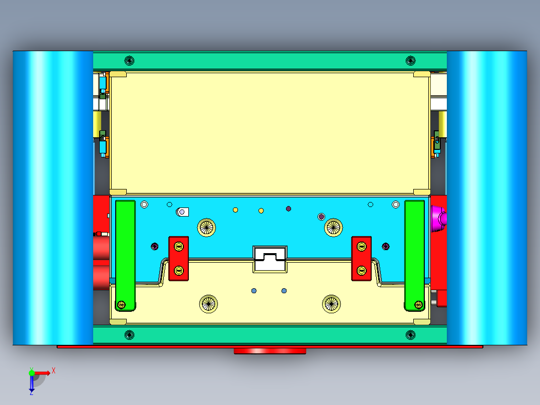 追觅拖地机本体左右护板塑胶模具 (2)俯视图