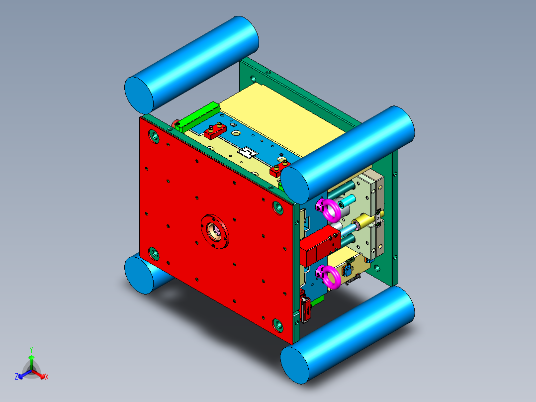 追觅拖地机本体左右护板塑胶模具 (2)正等轴测图