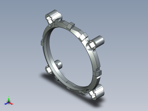 CPU散热器安装支架正等轴测缩略图