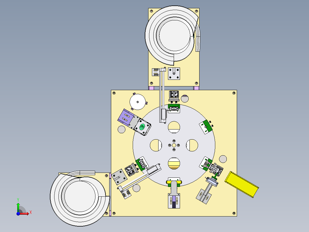 塑料笔帽涂胶组装设备前视图