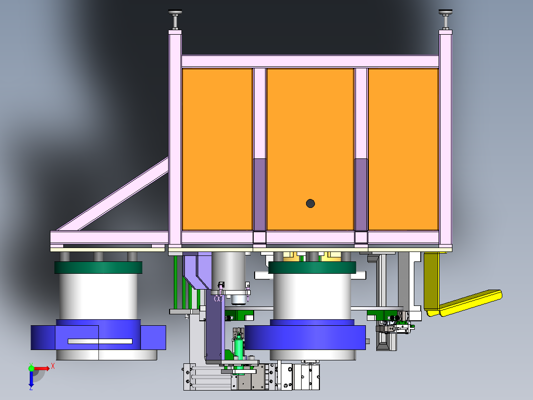 塑料笔帽涂胶组装设备俯视图