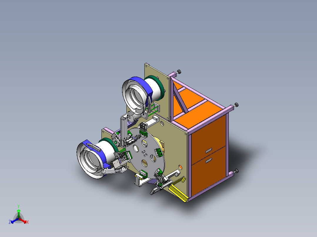 塑料笔帽涂胶组装设备正等轴测图