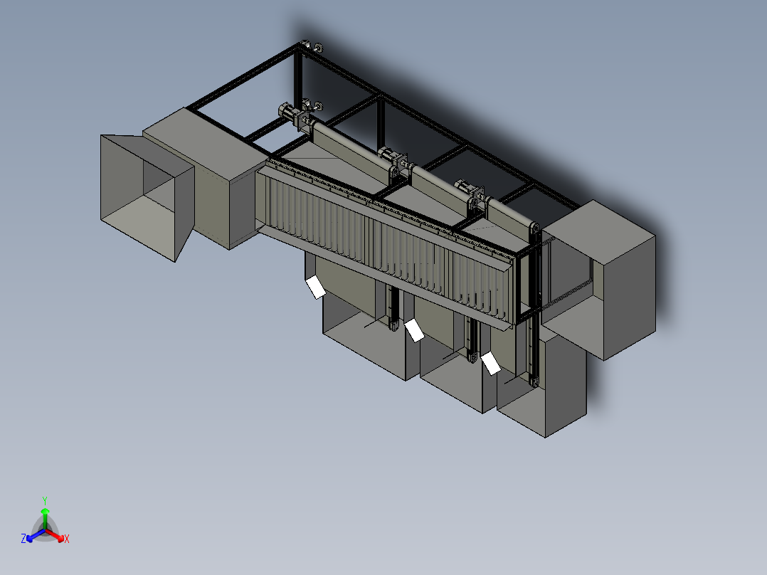 用于筛选鳝鱼苗的分级筛正等轴测图