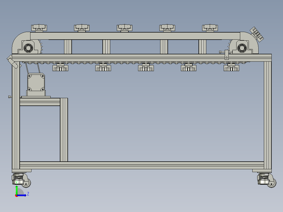 产品板材加工传递系统左视图