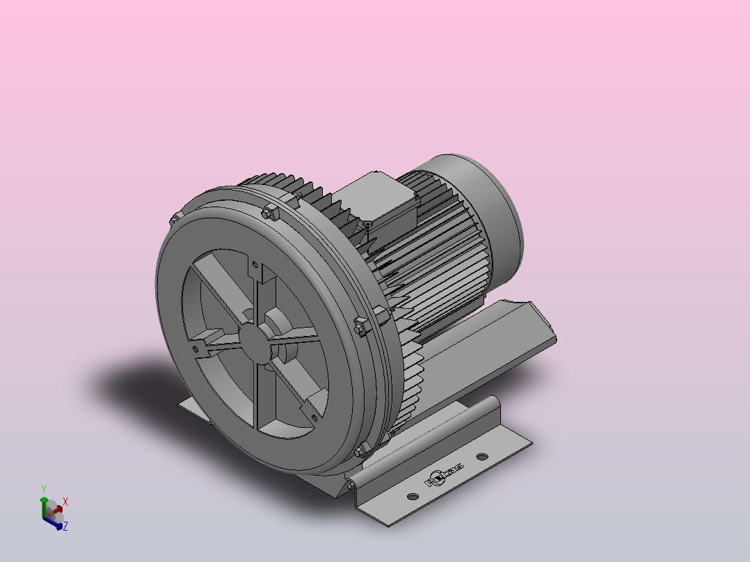 JQT系列单段三相高压旋涡式气泵[JQT-3000]正等轴测图