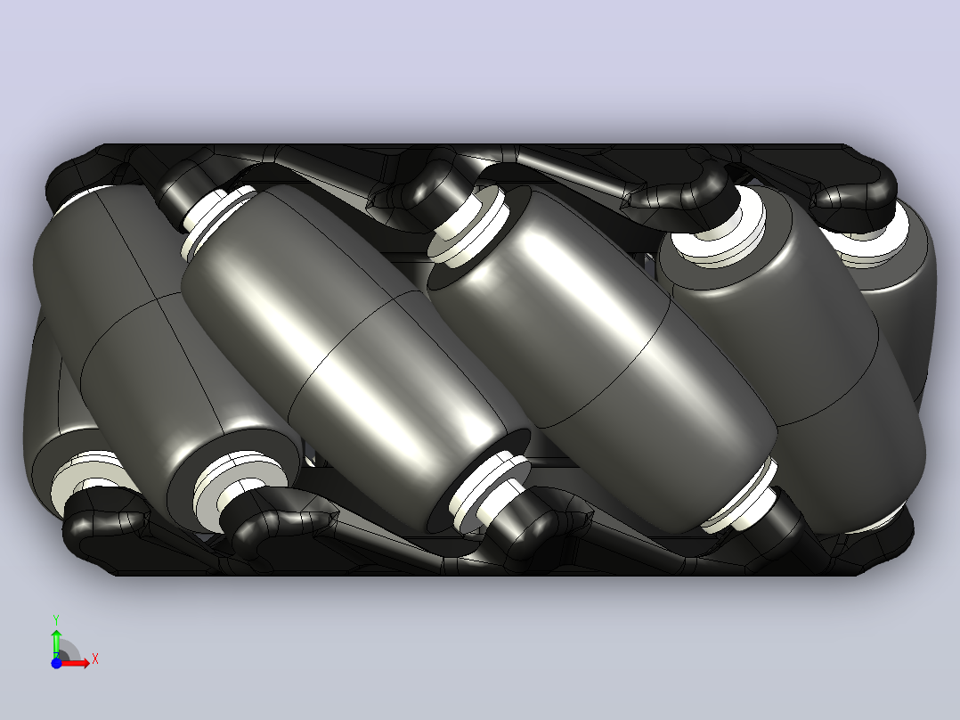 Omnidirectional+Mecanum麦克纳姆轮3D数模图纸+Solidworks设计+附STEP前视图