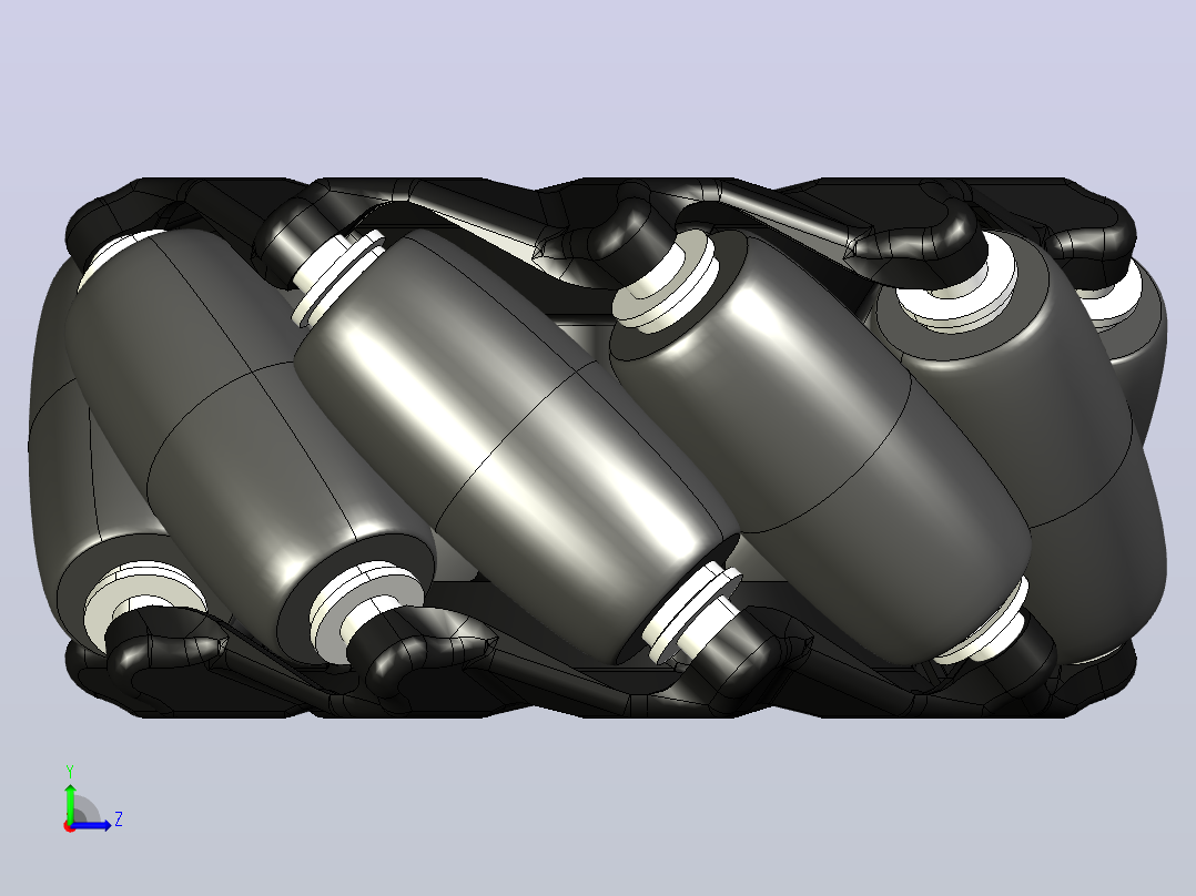 Omnidirectional+Mecanum麦克纳姆轮3D数模图纸+Solidworks设计+附STEP左视图