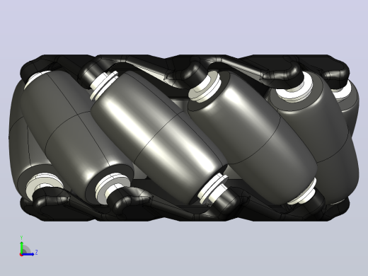 Omnidirectional+Mecanum麦克纳姆轮3D数模图纸+Solidworks设计+附STEP左视缩略图