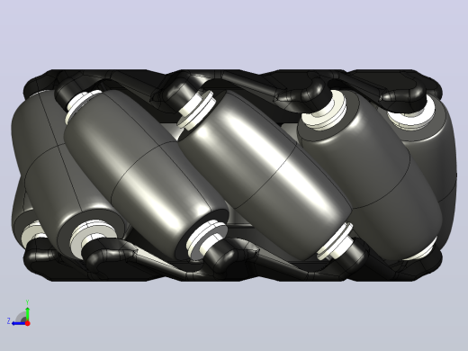 Omnidirectional+Mecanum麦克纳姆轮3D数模图纸+Solidworks设计+附STEP右视缩略图