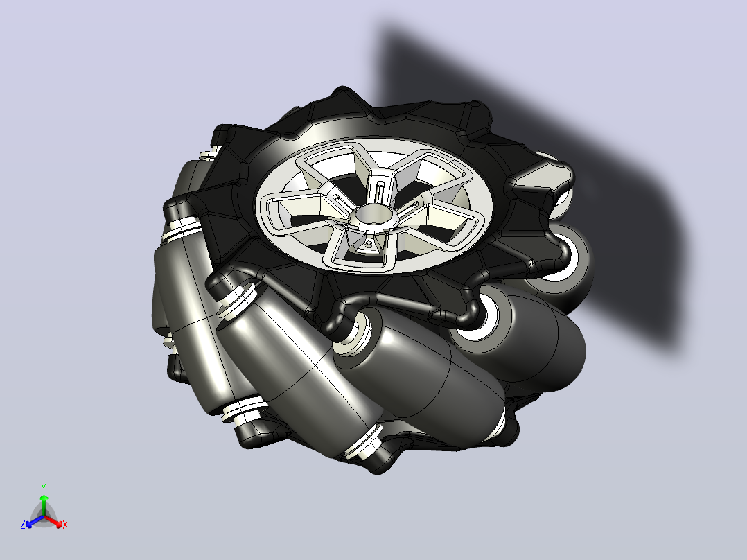 Omnidirectional+Mecanum麦克纳姆轮3D数模图纸+Solidworks设计+附STEP正等轴测图
