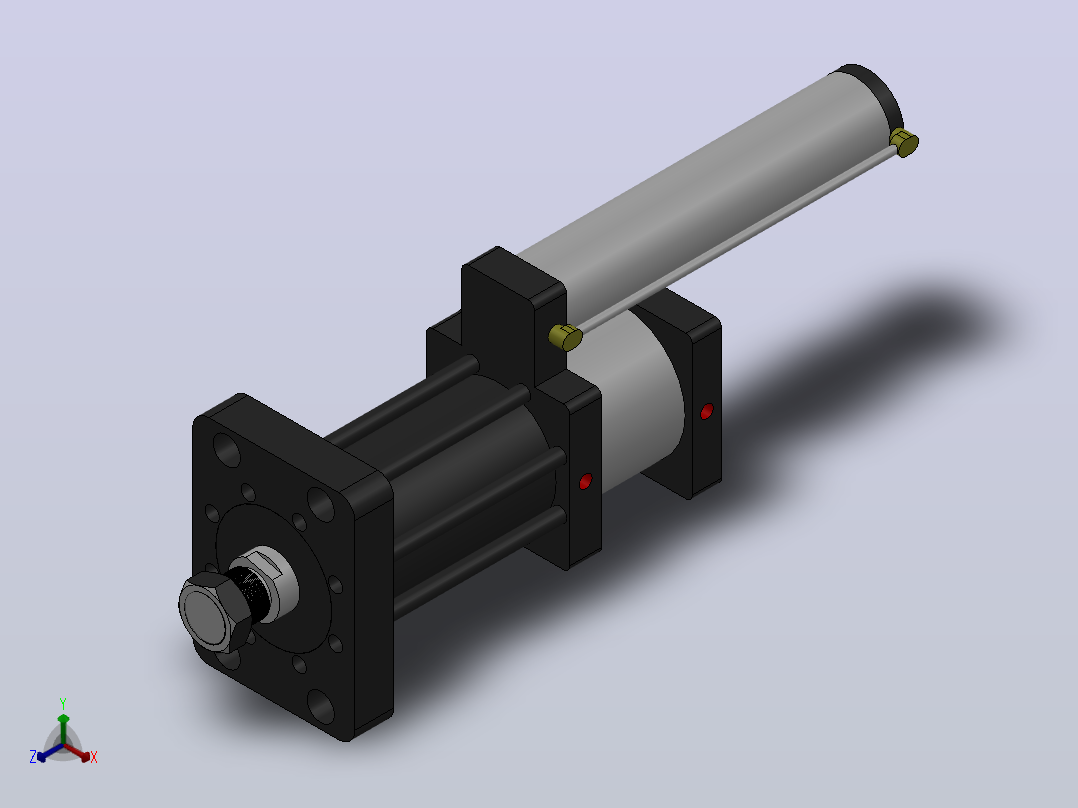 MPT-30T系列标准型[MPT-150-150-5-30T-M1-S1-0°]可调型气压增压缸正等轴测图