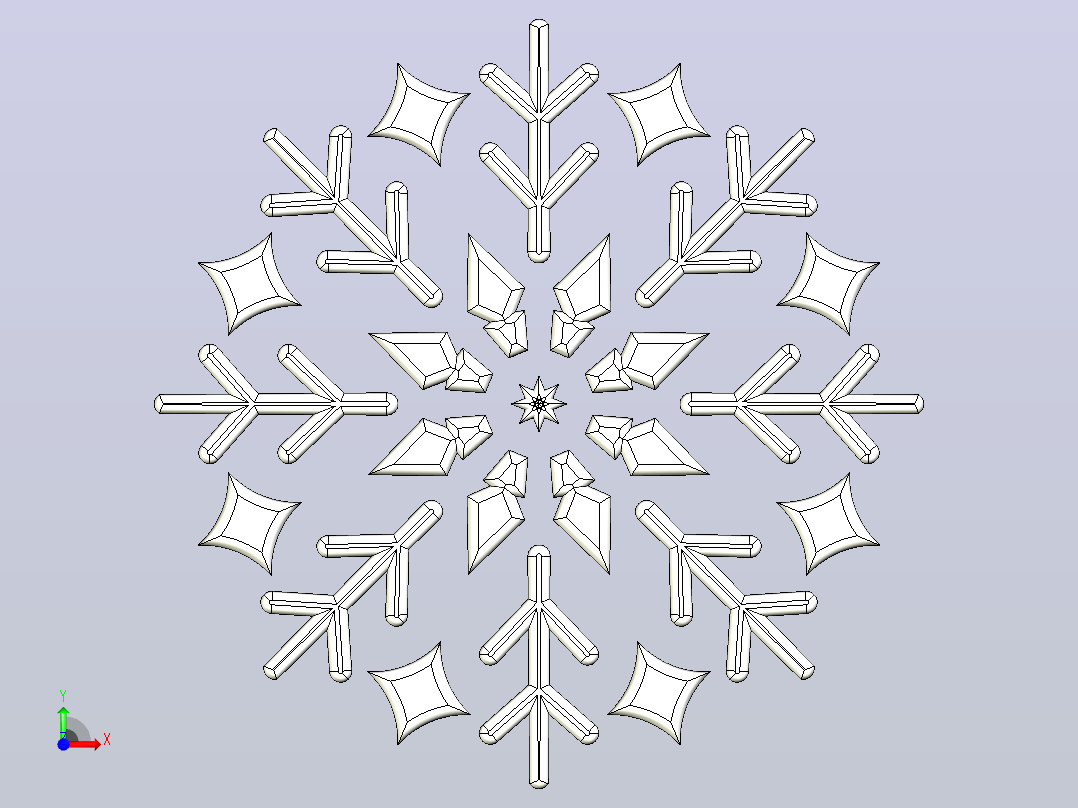 雪花前视图