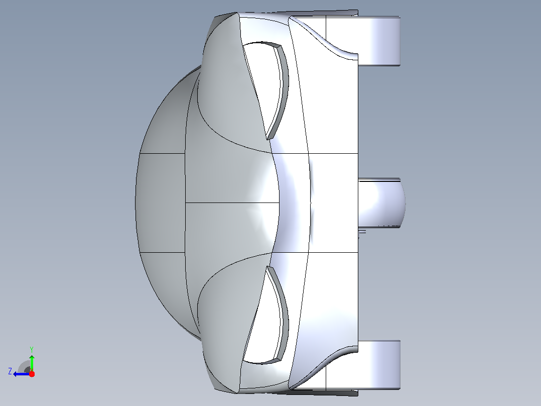 城市电动跑车模型右视图