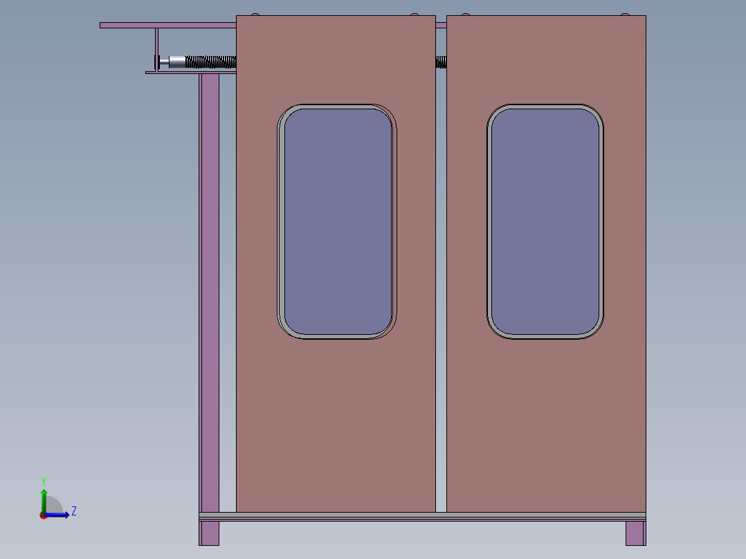 高铁电控移动门(sw+cad+说明书)左视图