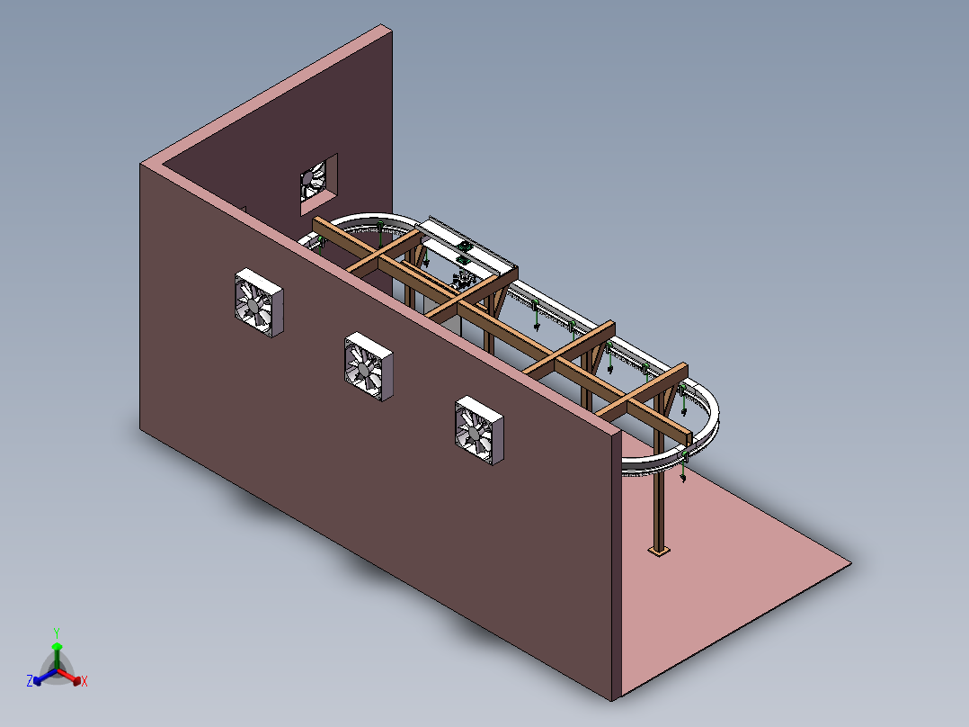 T610 悬挂喷涂输送线正等轴测图