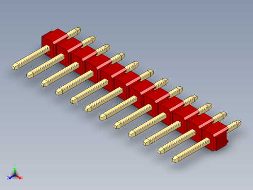 彩色公头100mil（2.54mm）系列-DS1021_red_1x12p_100mil_Type1_rev1.0