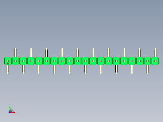 彩色公排针 100mil 2.54mm 系列-DS1022_green_20p_100mil_Type_SMT_R2_rev1.0前视缩略图