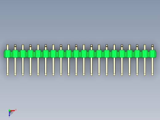彩色公排针 100mil 2.54mm 系列-DS1022_green_20p_100mil_Type_SMT_R2_rev1.0俯视缩略图