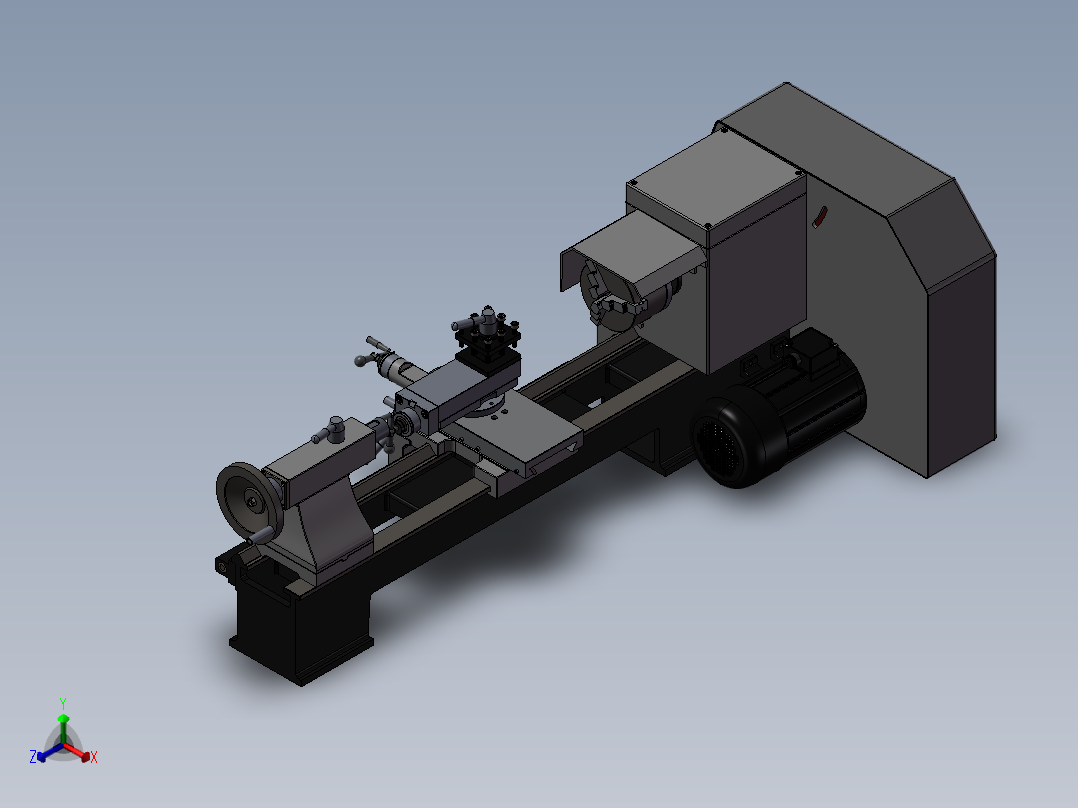 172数控车床系列之精密车床正等轴测图