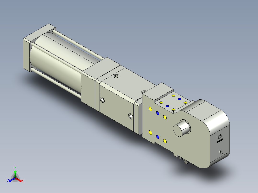 德克斯TUNKERS气缸数模KS_100_2_BD_A00_T12_135GRAD主视图